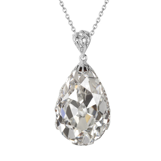 Old Mine Cut Diamond ring in 14K White Gold – main view