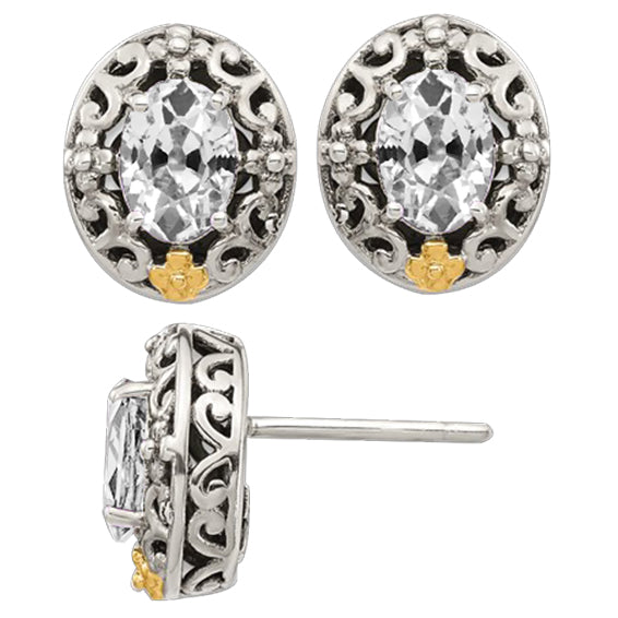 Earrings Two-Tone 14K Gold with Brilliant Diamond – main view