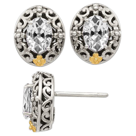 Earrings Two-Tone 14K Gold with Brilliant Diamond – main view