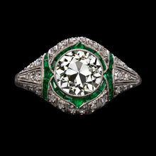 Antique Style Old Cut Real Natural Earth Mined Diamond Ring Emerald Jewellery 4.50 Carats