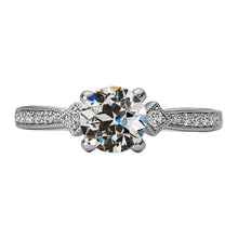 Antiques Style Round Old Miner Natural Diamond Ring 3 Carats White Gold