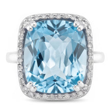 Aquamarine And Natural Earth Mined Diamond 9.50 Ct Wedding Ring Gold 14K
