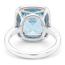 Aquamarine And Natural Earth Mined Diamond 9.50 Ct Wedding Ring Gold 14K