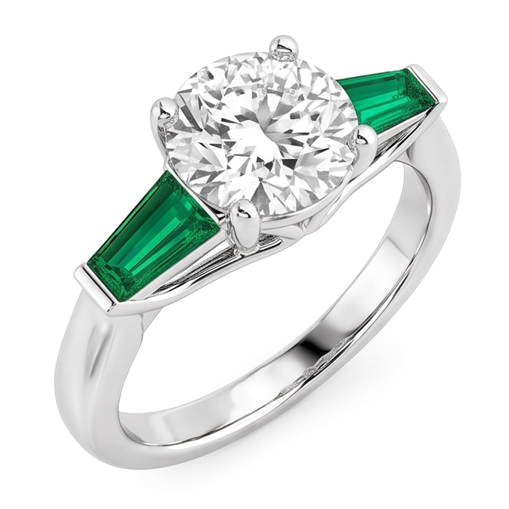 Art Deco Jewellery New Antique Cut Real Natural Earth Mined Diamond Emerald Ring Gold 14K