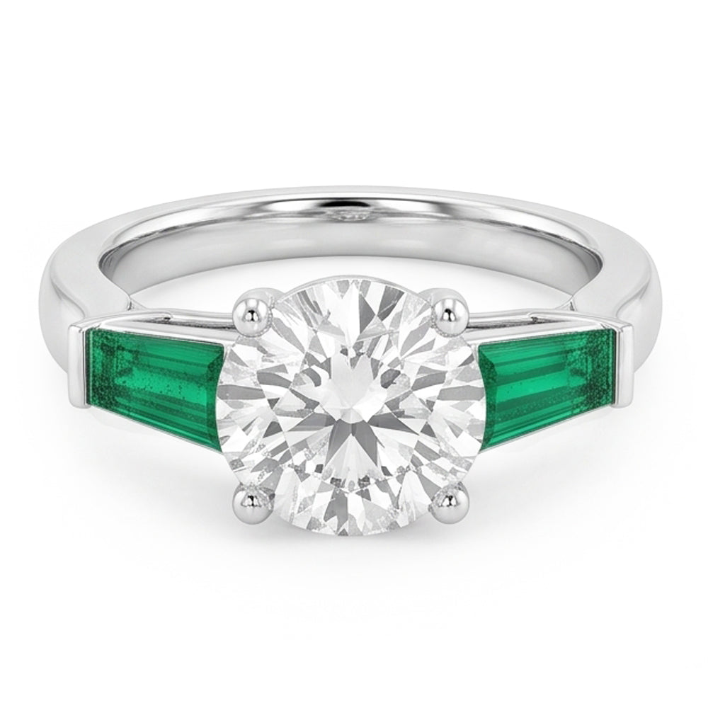 Art Deco Jewellery New Antique Cut Real Natural Earth Mined Diamond Emerald Ring Gold 14K