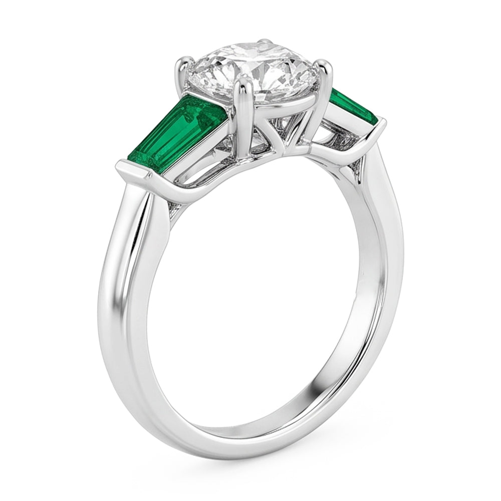 Art Deco Jewellery New Antique Cut Real Natural Earth Mined Diamond Emerald Ring Gold 14K