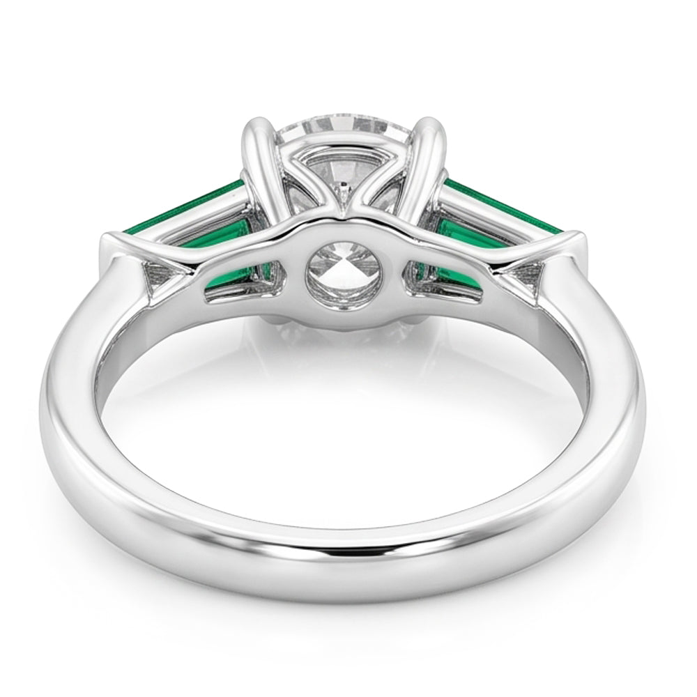 Art Deco Jewellery New Antique Cut Real Natural Earth Mined Diamond Emerald Ring Gold 14K