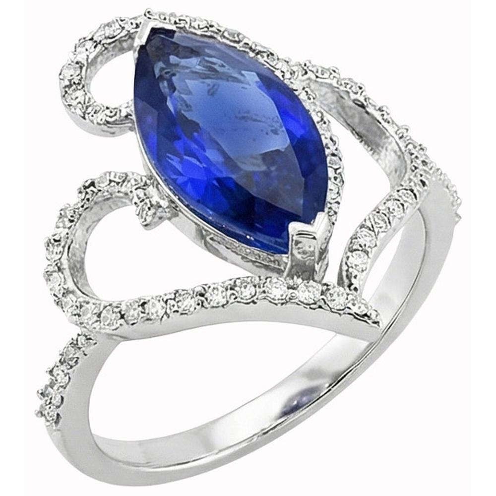 natural round sapphire 5.01ct ring top view