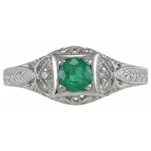 Art Nouveau Jewellery New Round Cut Green Emerald Natural Earth Mined DIAMOND ( NOT LAB GROWN ) Ring