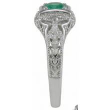 Art Nouveau Jewellery New Round Cut Green Emerald Natural Earth Mined DIAMOND ( NOT LAB GROWN ) Ring
