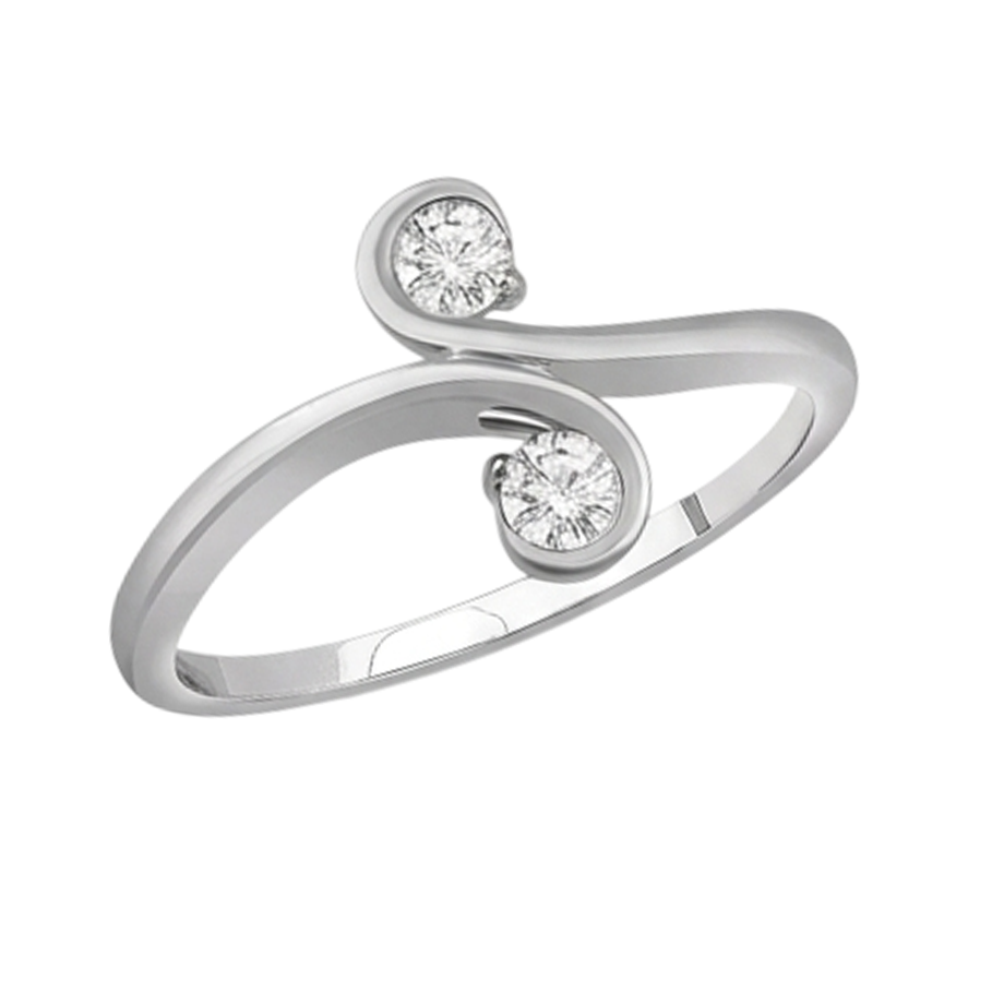 Art Nouveau Jewellery New Toi et Moi Two-Stone Natural Earth Mined DIAMOND ( NOT LAB GROWN ) Ring
