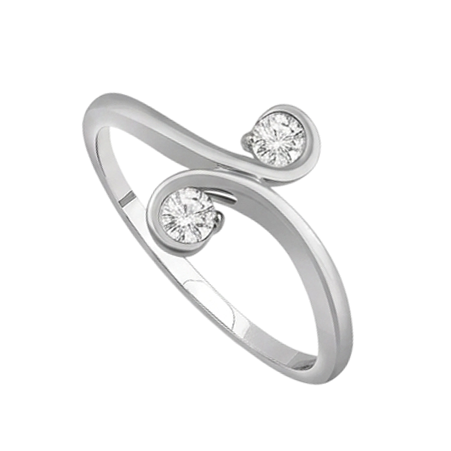 Art Nouveau Jewellery New Toi et Moi Two-Stone Natural Earth Mined DIAMOND ( NOT LAB GROWN ) Ring