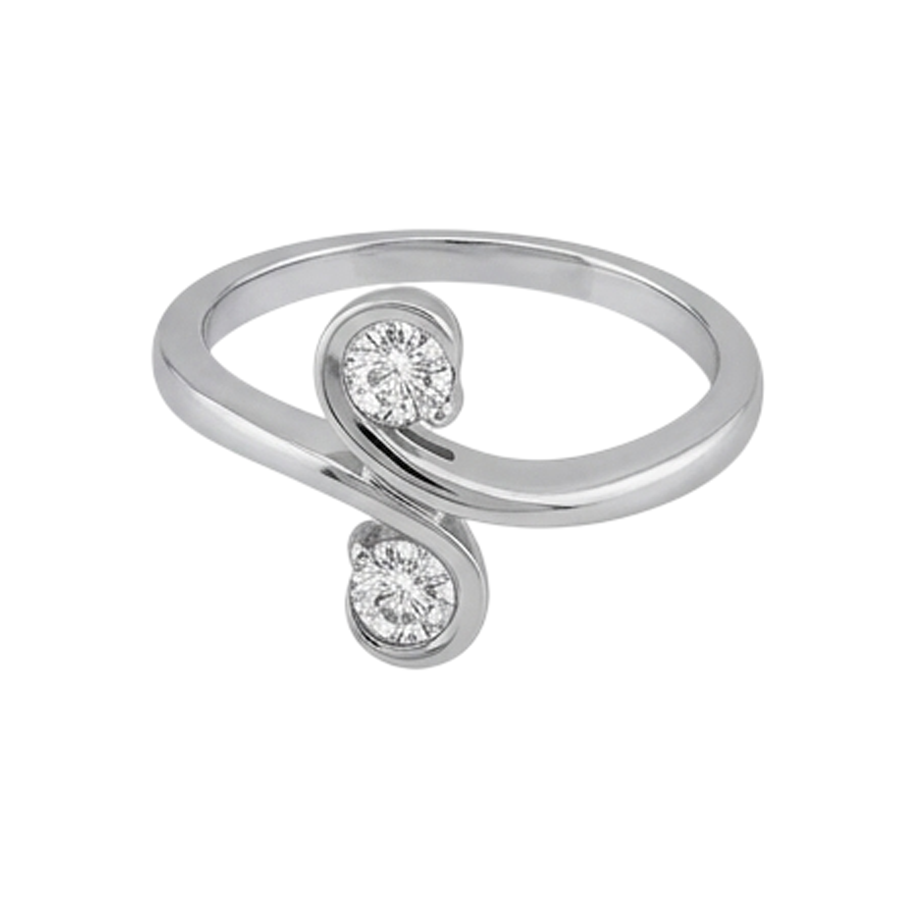 Art Nouveau Jewellery New Toi et Moi Two-Stone Natural Earth Mined DIAMOND ( NOT LAB GROWN ) Ring