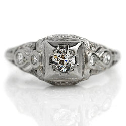 Art Nouveau Jewelry New Old Mine Cut Genuine Diamond Anniversary Ring