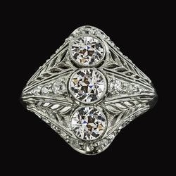 Art Nouveau Jewelry New Round Old Cut Natural Diamond Lady’s Ring Milgrain