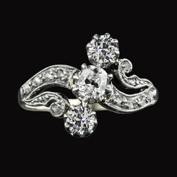 Art Nouveau Jewelry New Round Old Miner Real Diamond Ring Split Shank