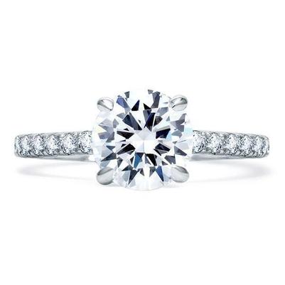Asscher Cut 3.40 Carats Sparkling Real Diamond Solitaire Ring With Accents
