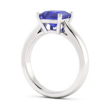 Asscher Cut Blue Sapphire Solitaire Ring