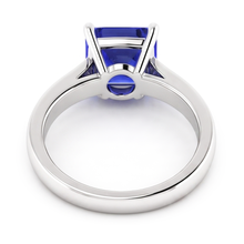 Asscher Cut Blue Sapphire Solitaire Ring