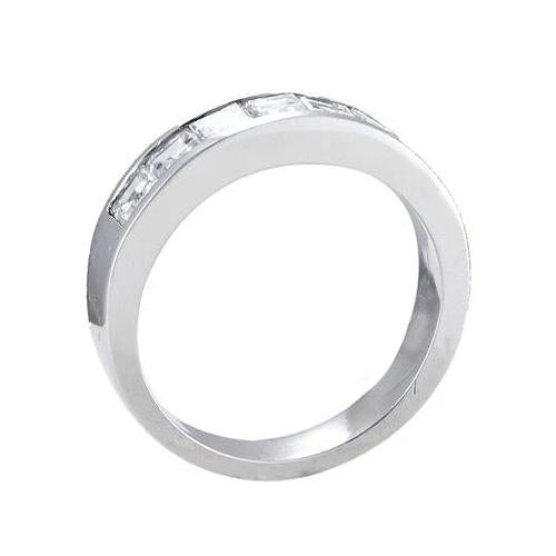 Asscher Cut Genuine Diamond Wedding Band 3.50 Carats White Gold 14K Men's Ring2