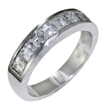 Asscher Cut Genuine Natural Earth Mined Diamond Wedding Band 3.50 Carats White Gold 14K Men's Ring