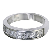Asscher Cut Genuine Natural Earth Mined Diamond Wedding Band 3.50 Carats White Gold 14K Men's Ring