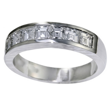 Asscher Cut Genuine Natural Earth Mined Diamond Wedding Band 3.50 Carats White Gold 14K Men's Ring