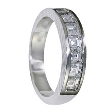 Asscher Cut Genuine Natural Earth Mined Diamond Wedding Band 3.50 Carats White Gold 14K Men's Ring