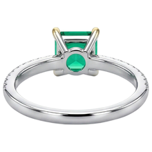 Handcrafted Fine Emerald Colored Stone Ring 3 ct – back view