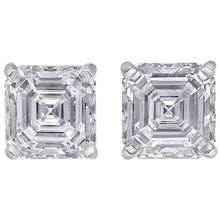 Asscher Cut Natural Earth Mined Diamond Stud Earring White Gold Lady Jewellery 3 Carats