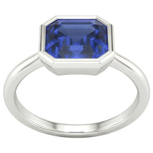 Asscher Cut Sapphire Engagement Solitaire Ring