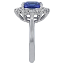 Asscher Cut Tanzanite With Natural Earth Mined Diamonds 4.50 Ct Ring 14K White Gold