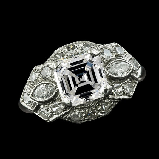 Asscher & Marquise Old Miner Real Diamond Wedding Ring 6.50 Carats