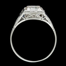 Asscher Real Natural Earth Mined Diamond & Trillion Ceylon Sapphire Gemstone Ring 6.25 Carats