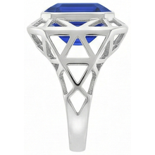IGI CERTIFIED Asscher Solitaire Men's Ring 2.50 Carats Srilankan Sapphire Bezel Set
