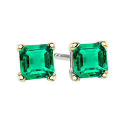 Colombian Emerald Gemstone Earring – GIA-Certified 2 ct Two-Tone