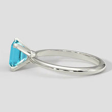 Asscher Paraiba Ring Solitaire 14k
