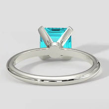 Asscher Paraiba Ring Solitaire 14k