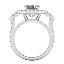 Asscher Cut With Accents Real Diamond Ring