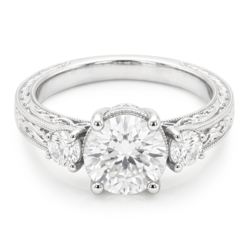 Authentic Anniversary Band Brilliant Diamond 3-Stone Ring 2 ct