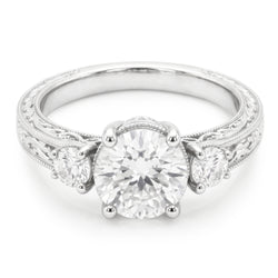 Authentic Anniversary Band Brilliant Diamond 3-Stone Ring 2 ct