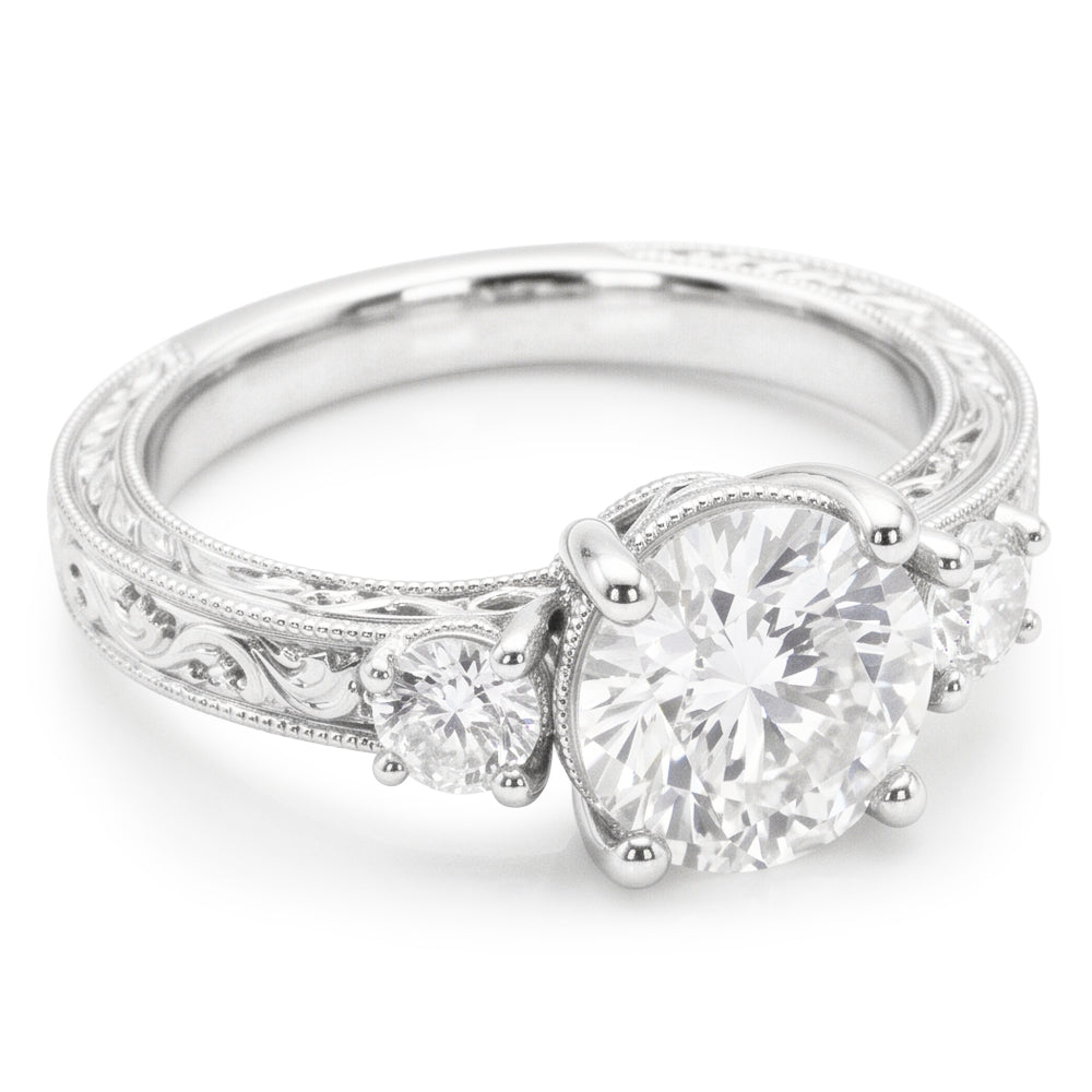 Authentic Anniversary Band Brilliant Diamond 3-Stone Ring 2 ct