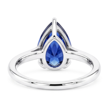 Authentic Royal Blue Sapphire Precious Stone Ring – 14K White