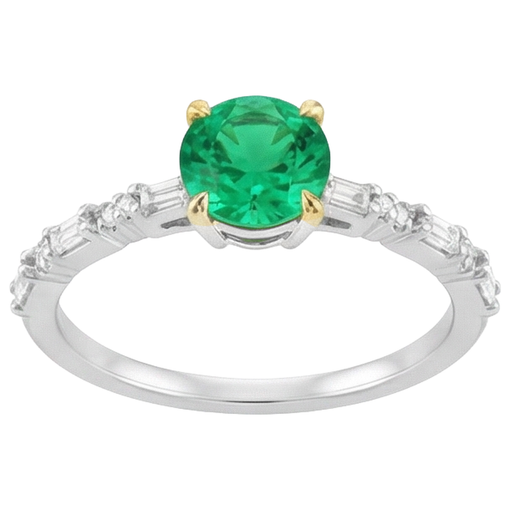 Natural Fine Emerald Gemstone Ring – angle view
