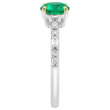 Fine Emerald Gemstone Ring 2-ct Two-Tone 14K Gold – back view
