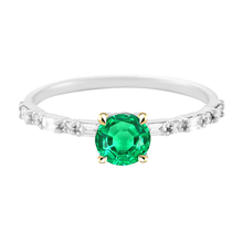 Natural Fine Emerald Gemstone Ring 2 ct Two-Tone 14K Gold – main view