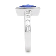 Baguette Natural Earth Mined Diamond Ring Trillion Bezel Set Blue Sapphire 1.75 Carats