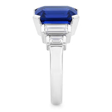 Baguette Natural Earth Mined Diamond & Radiant Cut Blue Sapphire Ring Bar Set 2 Carats