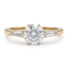 Baguette & Round Old Cut Natural Earth Mined Diamond 3 Stone Ring 6 Prong Set 2.50 Carats