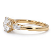Baguette & Round Old Cut Natural Earth Mined Diamond 3 Stone Ring 6 Prong Set 2.50 Carats
